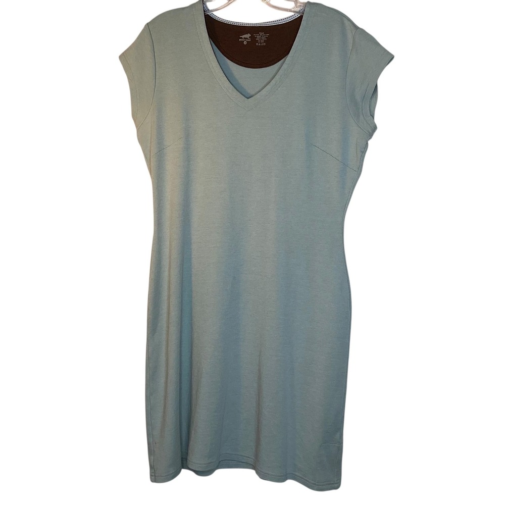 Horny Toad Womens Flexcel V-Neck Dress Green Tencel Blend Size‎ M Athletic EUC